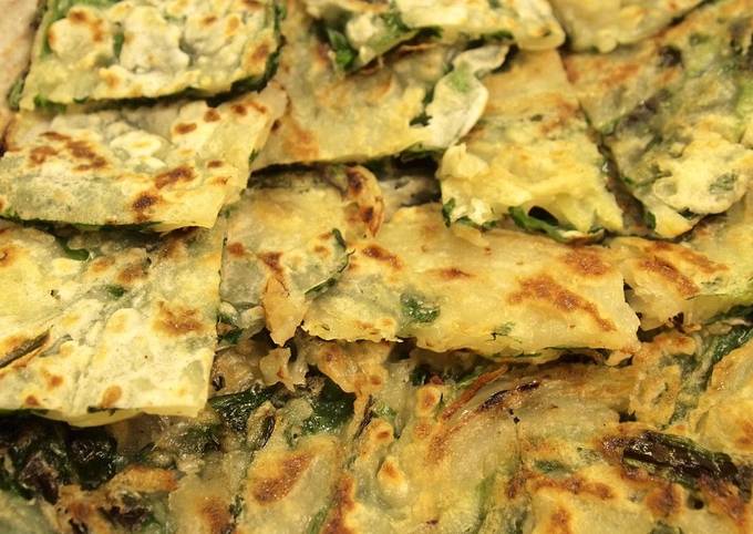 Recipe of Quick Crisp & Chewy Simple Chijimi (Pajeon) with Chinese Chives