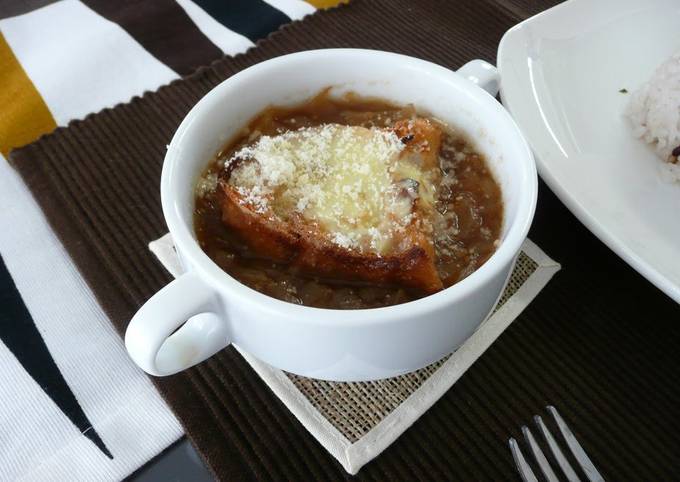 Steps to Prepare Homemade Onion Gratin Soup