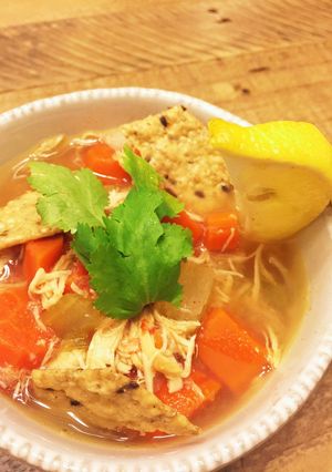 A picture of ♡Easy Chicken Tortilla Soup with a Pressure Cooker♡.