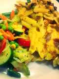 Pasta and minced meat with bachemel scauce