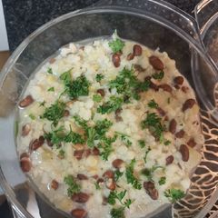 A picture of Creamy samp with stew.