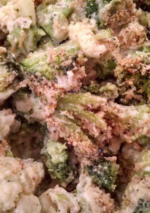 A picture of Broccoli and Cauliflower Parmesan Bake made Skinnier.