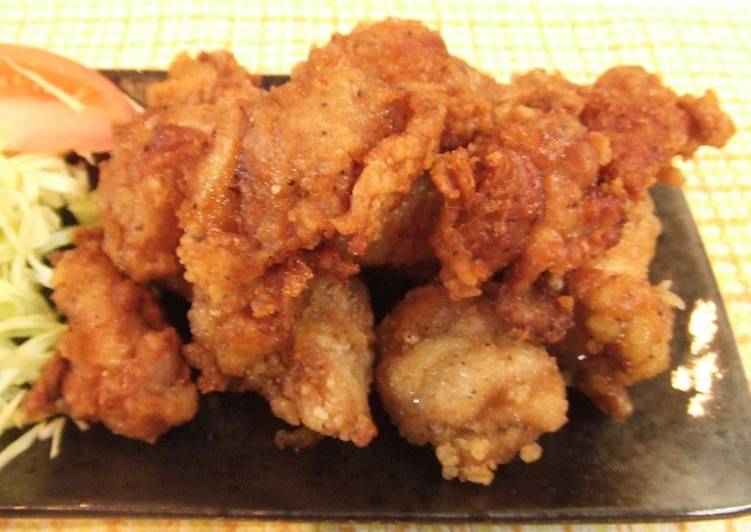 Recipe of Speedy Spicy Tatsuta-age Fried Chicken with Black Pepper