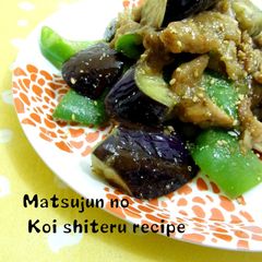 A picture of Pork, Eggplant and Bell Pepper with Sesame Miso Sauce.