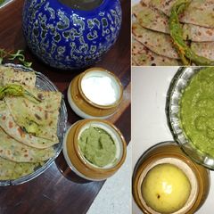A picture of Stuffed Paratha with Amla chutney.😋.