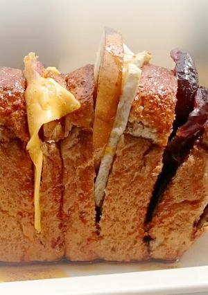 A picture of Camembert Cheese and Fruits Diet Brunch Loaf Sandwich / DAY 7.