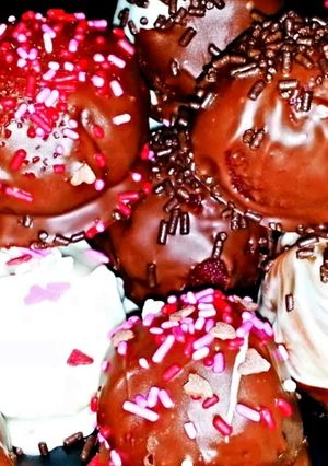 A picture of Mike's Moist Red Velvet Truffles.