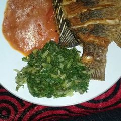 A picture of Whole deep fry fish (Tilapia).