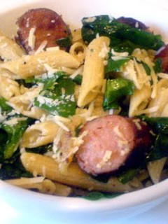 A picture of Spinach and Sausage Pasta.