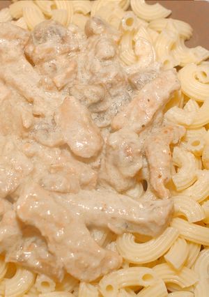 Mustáros gombás sertéstokány recept fotója