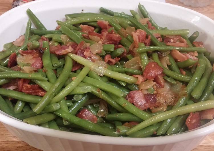 Recipe of Homemade Quick Green Beans with Bacon