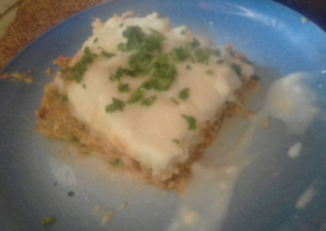 Pastel de carne con repollitos de brusela
