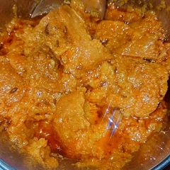 A picture of Gravy soya chaap.
