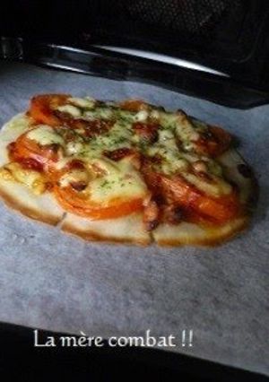 A picture of Gluten-free Pizza Crust made from Rice Flour.