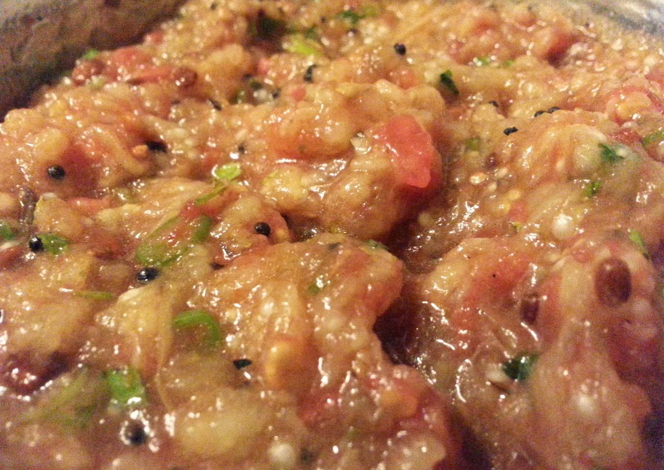 Baigan Bharta / Brinjal (Eggplant) Chutney ( వంకాయ పచ్చడి )