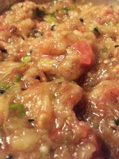A picture of Baigan Bharta / Brinjal (Eggplant) Chutney ( వంకాయ పచ్చడి ).