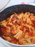 Couve-flor com curry e carne