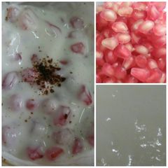 Pomegranate raita A picture of Pomegranate raita.
