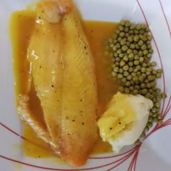 A picture of My Poached Panga fish Dish.