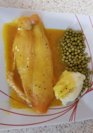 A picture of My Poached Panga fish Dish.