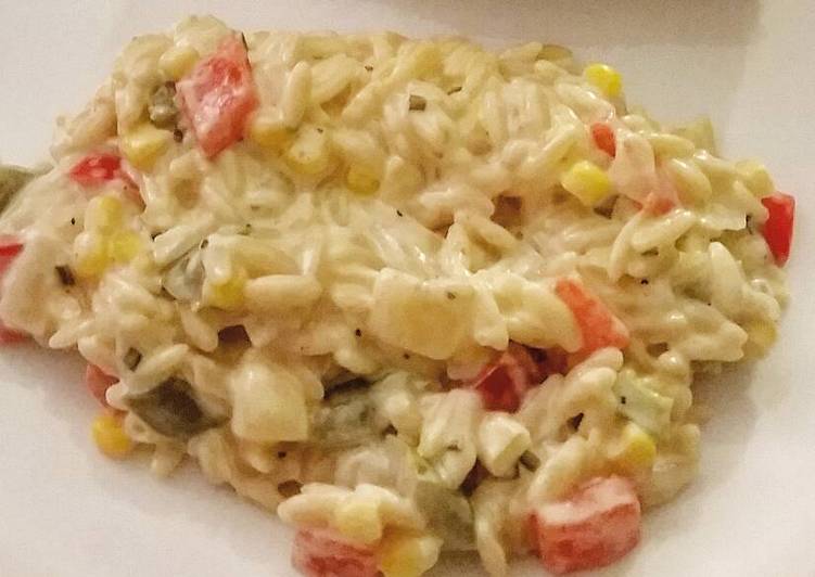 Simple Way to Make Homemade Creamy Veggie Orzo