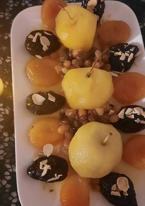 صورة لوصفة طاجين حلو بي تفاح 👌👌