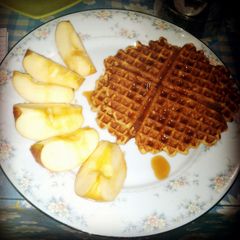 A picture of Whole oatmeal waffles.