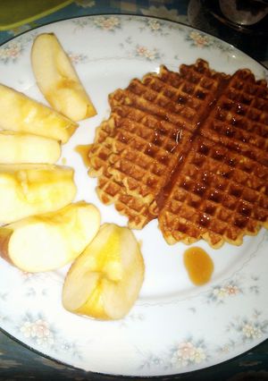 A picture of Whole oatmeal waffles.