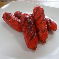 A picture of For Your Bento - Red Wiener Sausages Sautèed in Ketchup.