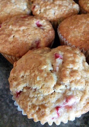 A picture of Strawberry Banana Oat Muffins 🍓 🍌 .