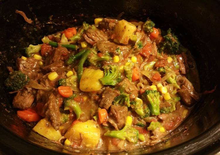 Steps to Prepare Super Quick Homemade Beef &amp; Veggies over rice