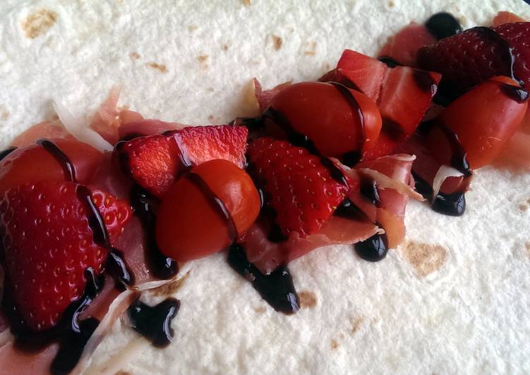 Simple Way to Prepare Homemade Sophie&#39;s strawberry balsamic cured ham wrap