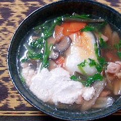 A picture of Chicken and Burdock Root Zouni (Rich with Walnut Sauce).