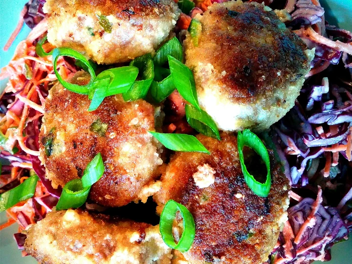 Easy Steps to Make Recipe Thai-inspired pork meatballs with sesame-soy shredded vegetables that is So Delicious, So Delicious}