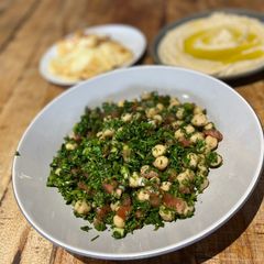 A picture of Tabbouleh with chickpeas (not traditional).