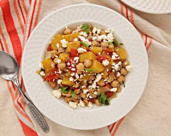 Ready to Serve Acorn Squash and Chickpea Stew over Couscous with Feta and Mint Most Delicious