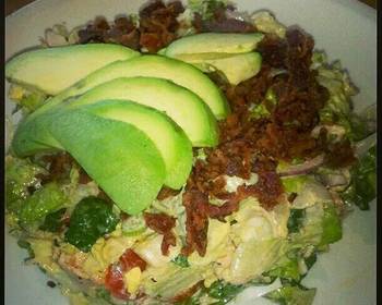 Popular Cuisine Shredded Brussels Sprouts  Bacon Avocado Salad Delicious