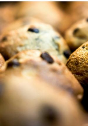 A picture of Banana Chocolate Chip Muffins.