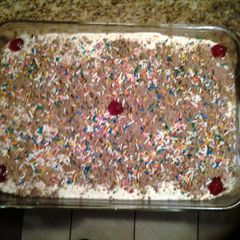 A picture of PEPPERMINT CRISP TART ( A South AFrican recipe that is easy and wuick to make).