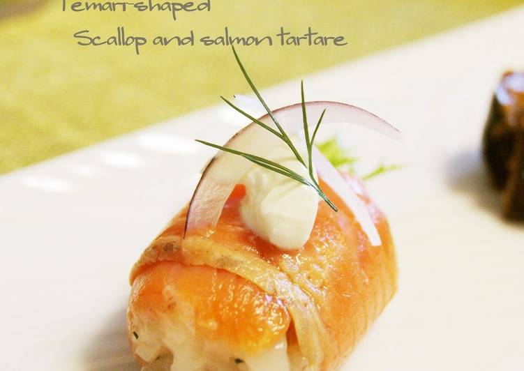 Recipe of Ultimate Scallop &amp; Salmon Tartare Sushi Balls