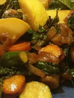 A picture of Kale and zucchini salad.