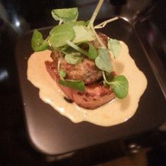 A picture of Jay's Lamb meatball with Curry sauce.