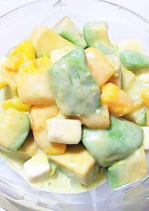 A picture of Bell Pepper and Avocado with Honey and Lemon.