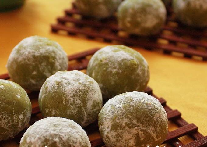 Matcha Tea Milk Snowball Cookies Using Vegetable Oil