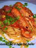 Linguine con Scampi sfumati al Cognac e Pomodorini Freschi