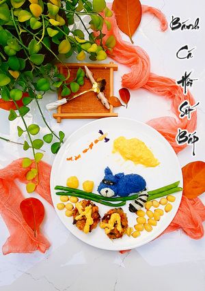 Hình của món Bánh cá hồi sốt bắp.
