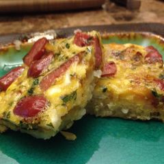 A picture of Baked Omelet With Hashbrowns.