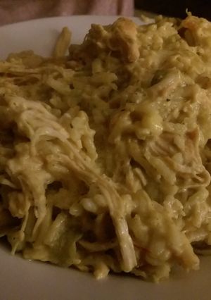 A picture of Crock pot Chicken and Rice.
