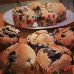 A picture of Blueberry cream cheese muffins.