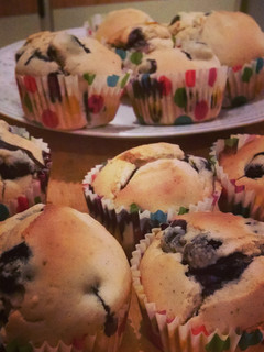 A picture of Blueberry cream cheese muffins.